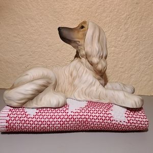Signed Harvey Knox Porcelain Afghan Dog Figurine.